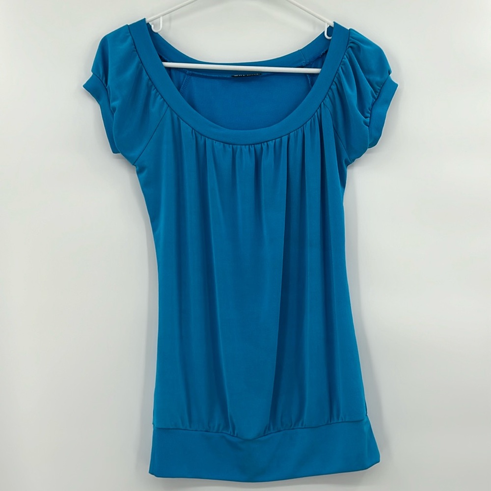 Vintage‎ Wet Seal Womens Y2K 90s Scoop Neck Top Size Medium Blue Retro Mermaid